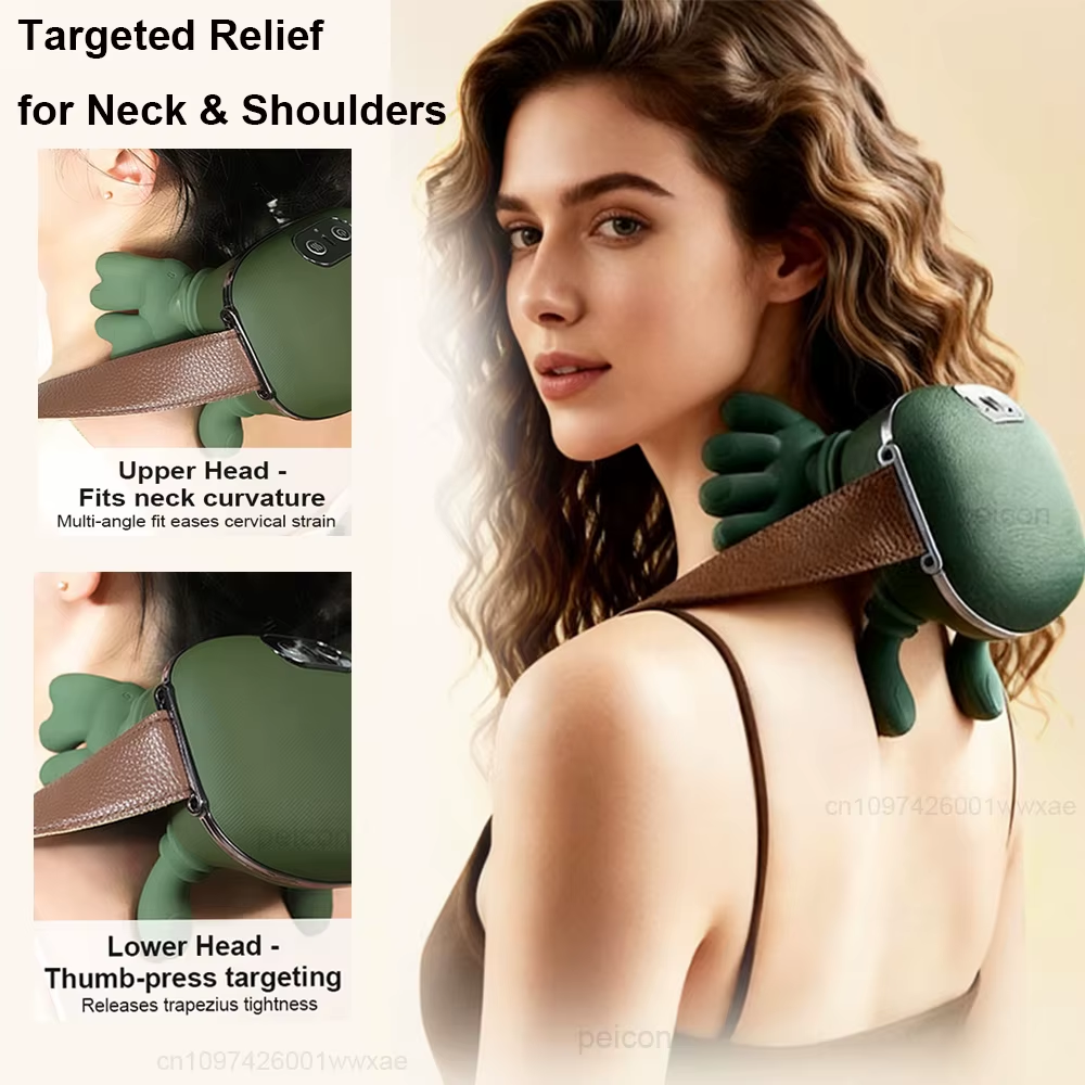 Neck Massager Electric Deep Tissue 4D Kneading Simulated Human Hand Massager for Neck Shoulder Pain Relief Muscle Relax Massager
